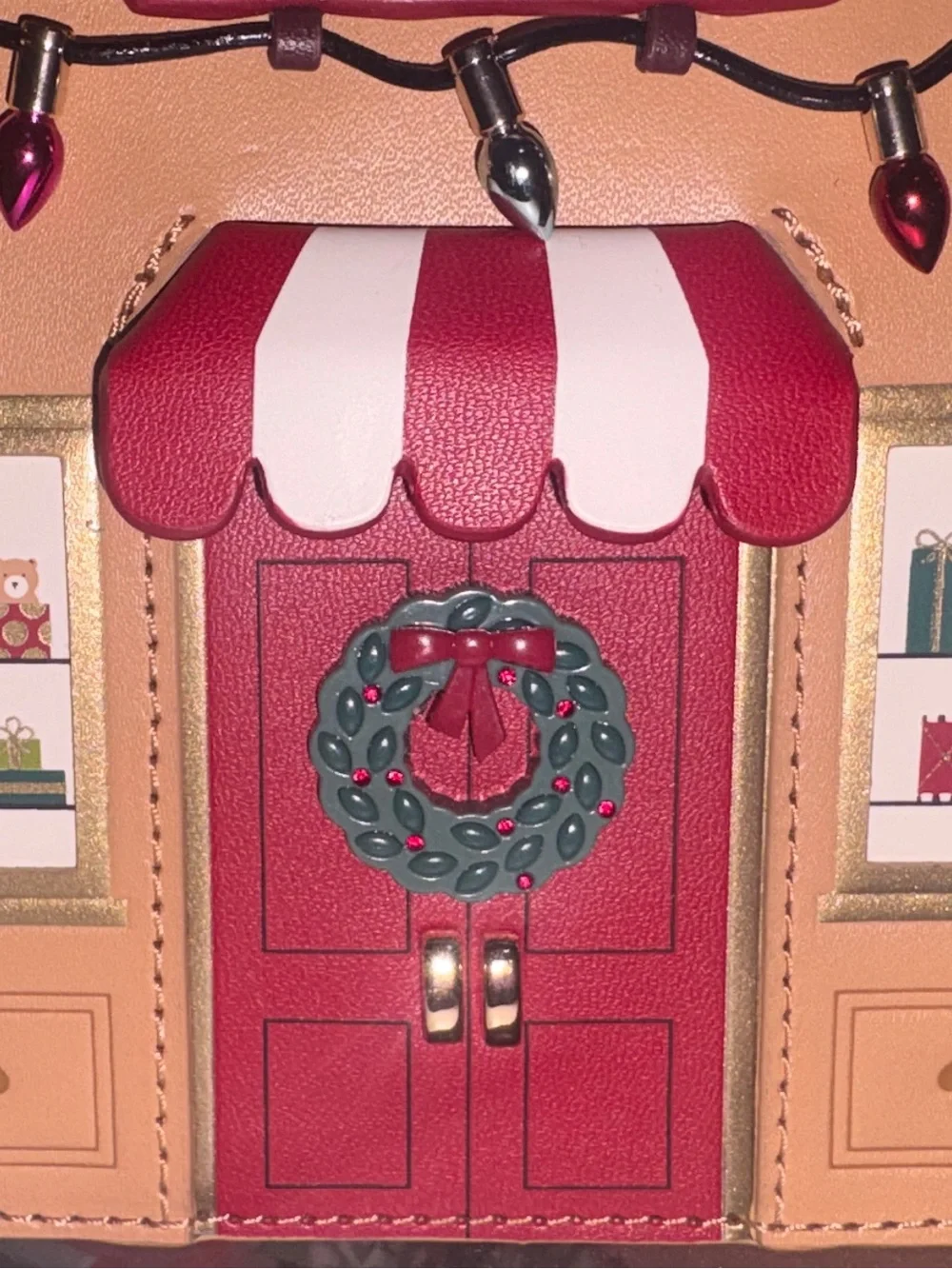kate spade Tan and Red 'Kate's Toy Shop' Novelty Shoulder Bag